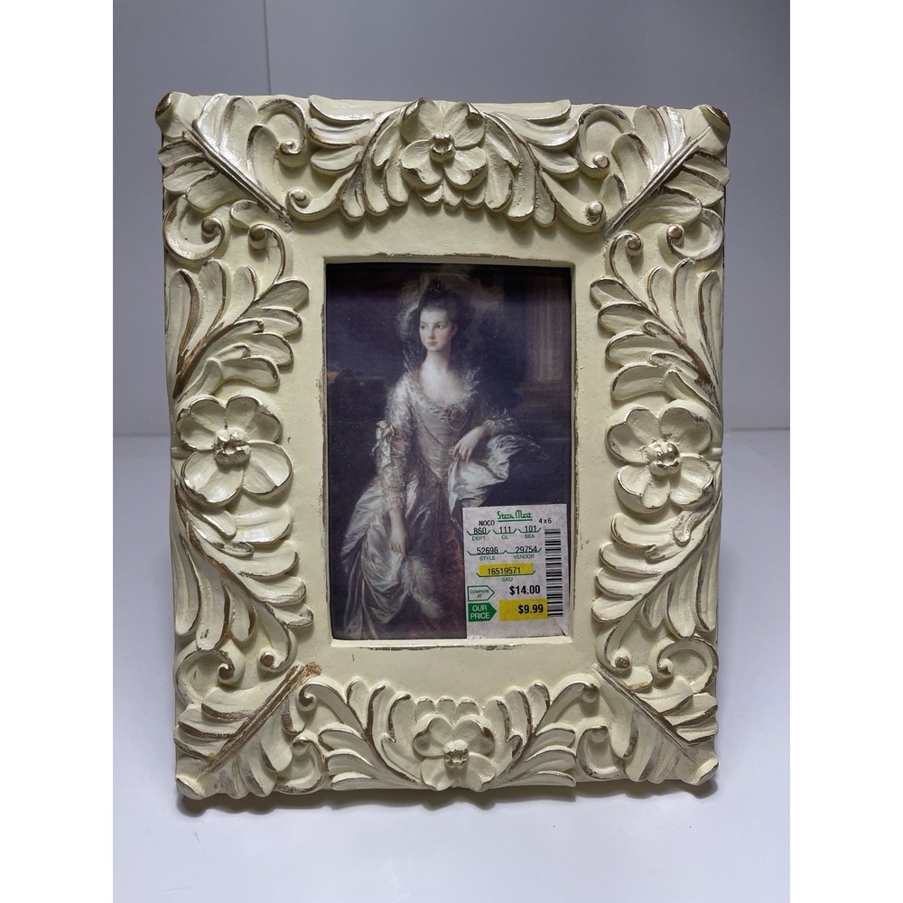 Ornate 4x6 Picture Frame Flowers Heavy‎ 3D Raised